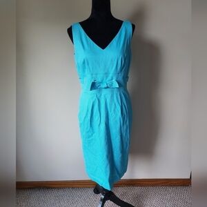 Barrie Pace Blue Bow Dress Women's Sz 8.